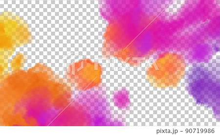 Colorful rainbow watercolor blobs banner brush hand painting illustration 90719986