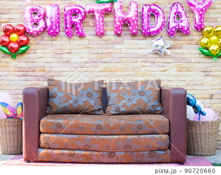 empty sofa on birthday party empty sofa on birthday party 90720660