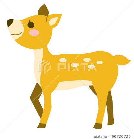 かわいい鹿のイラスト 宮島 奈良 子鹿のみのイラスト素材