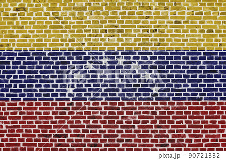 Flag of Venezuela painted on a brick wall Flag of Venezuela painted on a brick wall 90721332