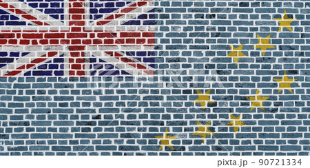 Flag of Tuvalu painted on a brick wall Flag of Tuvalu painted on a brick wall 90721334
