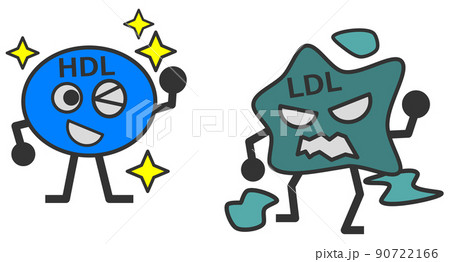 善玉と悪玉と分類されるコレステロールのイラスト 90722166