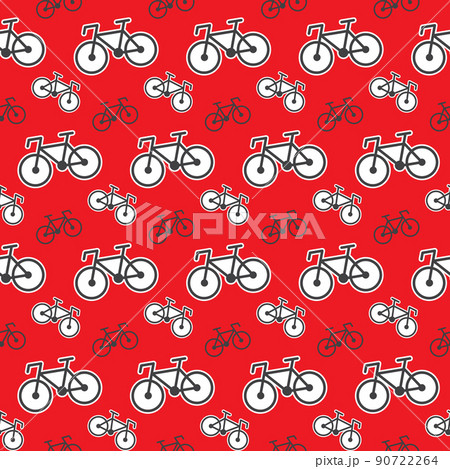 red bicycle seamless pattern vector 90722264