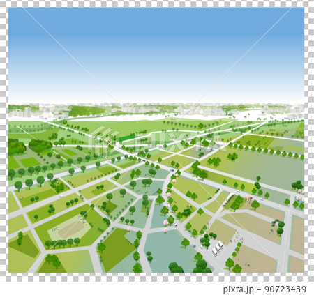 美しい街並みと暮らしの風景。人々が明るく暮らせる自然と住宅が溶け込む街づくり。 90723439