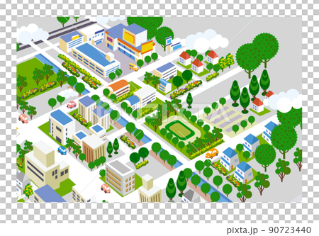 美麗的城市景觀和生活風景。創造一個人們可以明亮生活，自然與住房融為一體的城市。 90723440