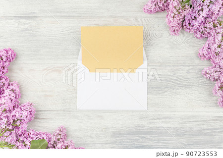 Notebook with pen and lilac. Notebook with pen and lilac. 90723553