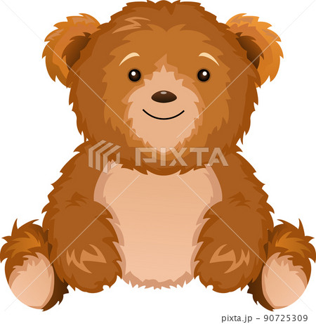 Cute teddy bear sitting on white background 90725309