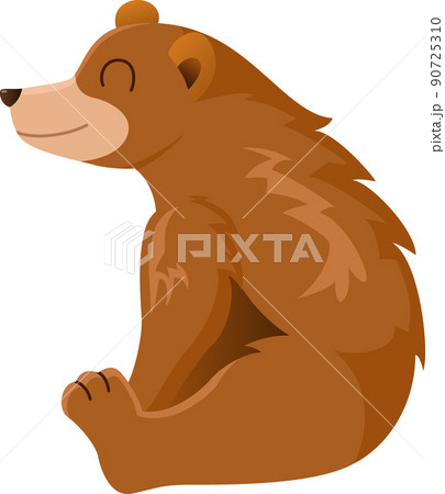 Cute little bear cartoon sitting 90725310