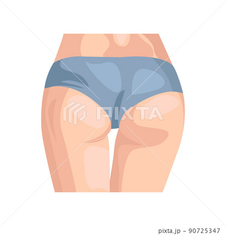 Female buttocks flat icon. Colored vector element from body parts collection. Creative Female buttocks icon for web design, templates and infographics. 90725347