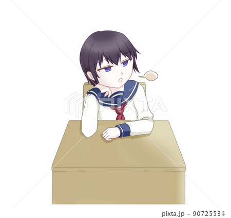 ため息をつく 学生 90725534