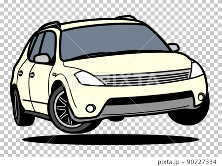 Domestic SUV white jump car illustration Domestic SUV white jump car illustration 90727334