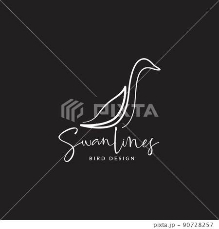 continuous line minimal swan white logo design vector graphic symbol icon illustration creative idea continuous line minimal swan white logo design vector graphic symbol icon illustration creative idea 90728257