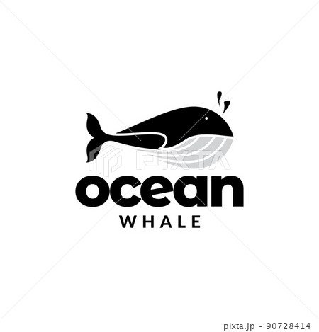 modern whale orca minimal logo design vector graphic symbol icon illustration creative idea 90728414