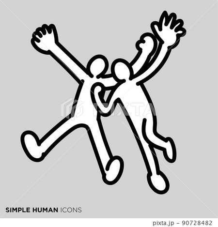 シンプルな人間のアイコンシリーズ　「語りあう二人」 90728482