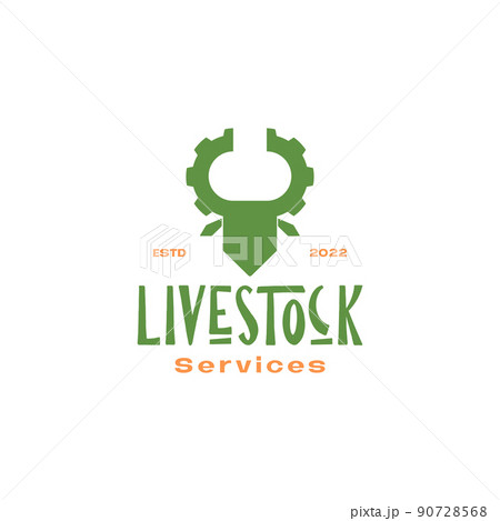 cow head with gear horn logo design vector graphic symbol icon illustration creative idea cow head with gear horn logo design vector graphic symbol icon illustration creative idea 90728568
