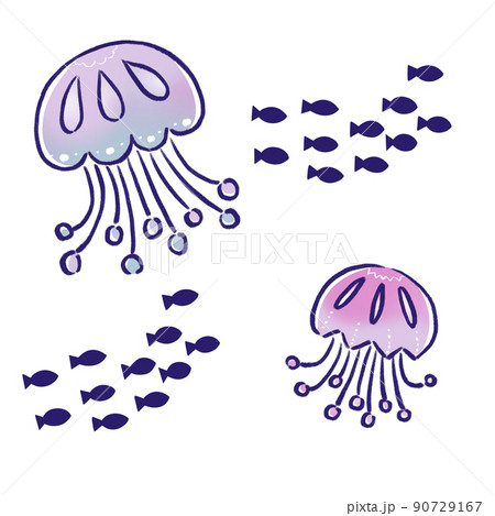 クラゲと魚群 90729167