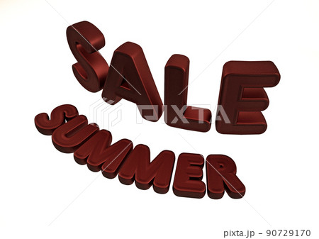 Dimensional inscription of Summer SALE. 3D illustration. 90729170