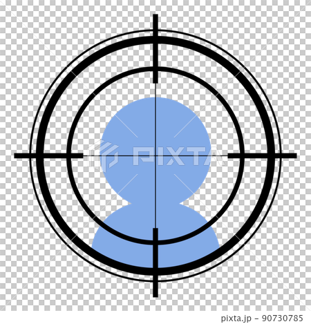 照準で狙うイラスト素材_ターゲットロックオン 90730785