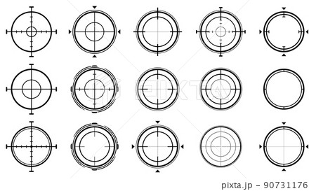 照準のイラスト素材セット_シルエット 90731176