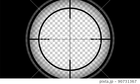 照準のイラスト素材 スコープを覗いたフレーム 16 9のイラスト素材
