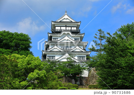 【広島県】復興後の福山城天守閣 90731686