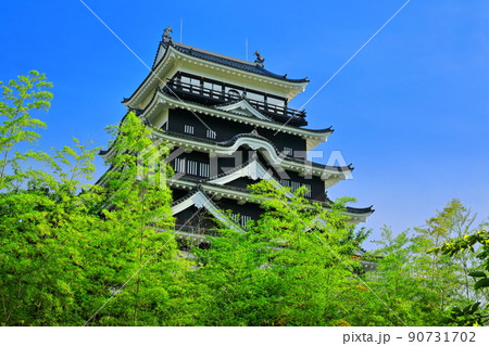 【広島県】復興後の福山城(天守北側鉄板張り) 【広島県】復興後の福山城(天守北側鉄板張り) 90731702