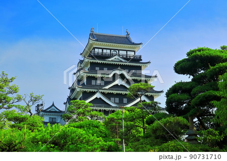 【広島県】復興後の福山城（天守北側鉄板張り） 90731710