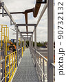 iron grating overpass with factory terrace floor 90732132