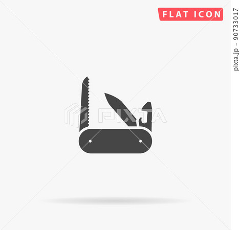 Swiss army knife flat vector icon 90733017