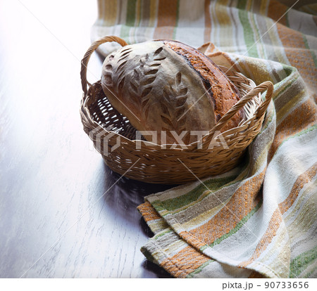 Tasty soft bread on the table 90733656