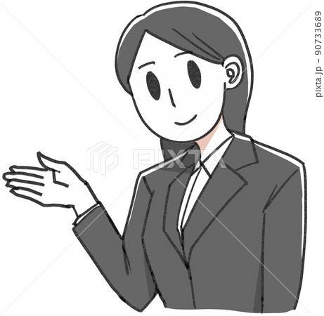 案内するスーツの女性 90733689