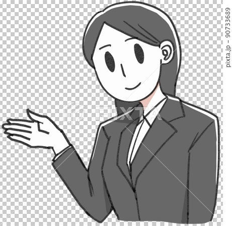 案内するスーツの女性 90733689