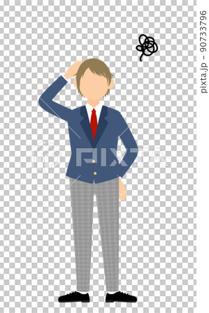 無性別學生,西裝外套制服,頭痛 無性別學生,西裝外套制服,頭痛 90733796