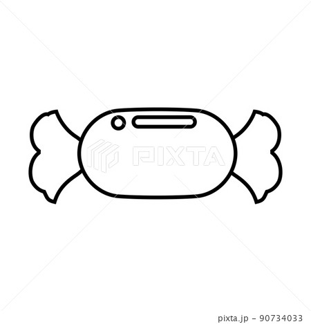 Candy in a wrapper lollipop icon line style isolated vector Candy in a wrapper lollipop icon line style isolated vector 90734033