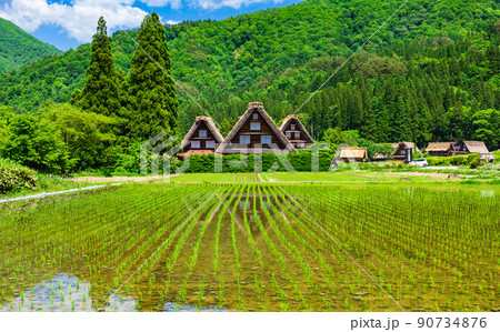 日本の原風景　世界遺産　白川郷 90734876