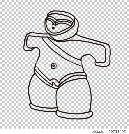 シンプルイラスト　ペン画　縄文　弥生　古墳 90735405