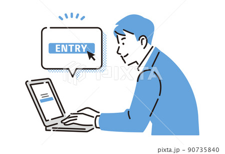 人物 求人にWEBエントリーする就職活動中の男性 人物 求人にWEBエントリーする就職活動中の男性 90735840