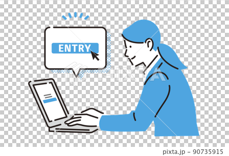 求職中的女性,她在工作機會中進行了 Web 條目 求職中的女性,她在工作機會中進行了 Web 條目 90735915