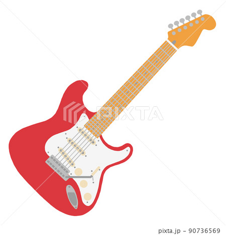 赤いエレキギターのイラスト 90736569