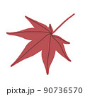 紅葉のモミジの落葉のイラスト 90736570