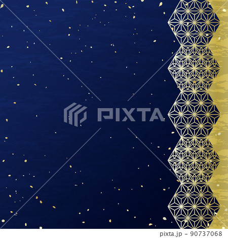 麻の葉柄をアレンジした和風ベクター素材 90737068