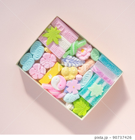 かわいい春・夏の干菓子 落雁 和菓子 琥珀糖 箱入り 詰合せ 90737426