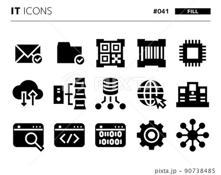 ITに関連する塗りつぶしスタイルのアイコンセット_041 ITに関連する塗りつぶしスタイルのアイコンセット_041 90738485