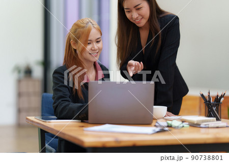 Group of Business negotiation discussing about stock market investment. Consult and meeting concept. Group of Business negotiation discussing about stock market investment. Consult and meeting concept. 90738801