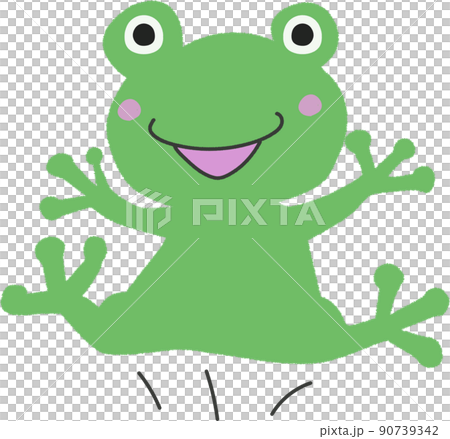 ジャンプスするカエルのイラスト 90739342