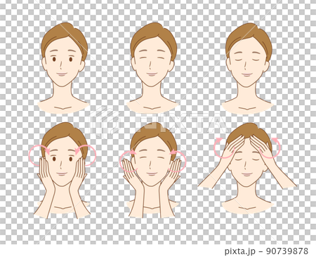 洗臉按摩-護膚女性 90739878