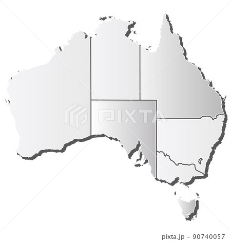 オーストラリア 地図 シルエット アイコンのイラスト素材