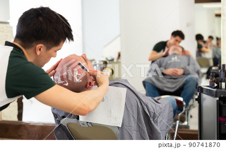 Barber shaving head for male client Barber shaving head for male client 90741870