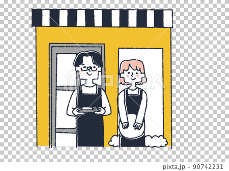 以微笑迎接顧客的夫妻經營的咖啡店。與當地居民交流的店鋪。 90742231