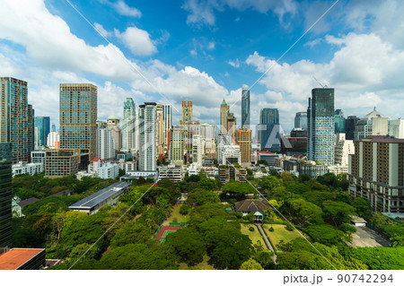 buildings cityscape near Witthayu road in Bangkok city, Thailand buildings cityscape near Witthayu road in Bangkok city, Thailand 90742294